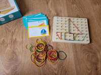 Nowy drewniany geoplan Montessori klocki puzzle sorter układanka