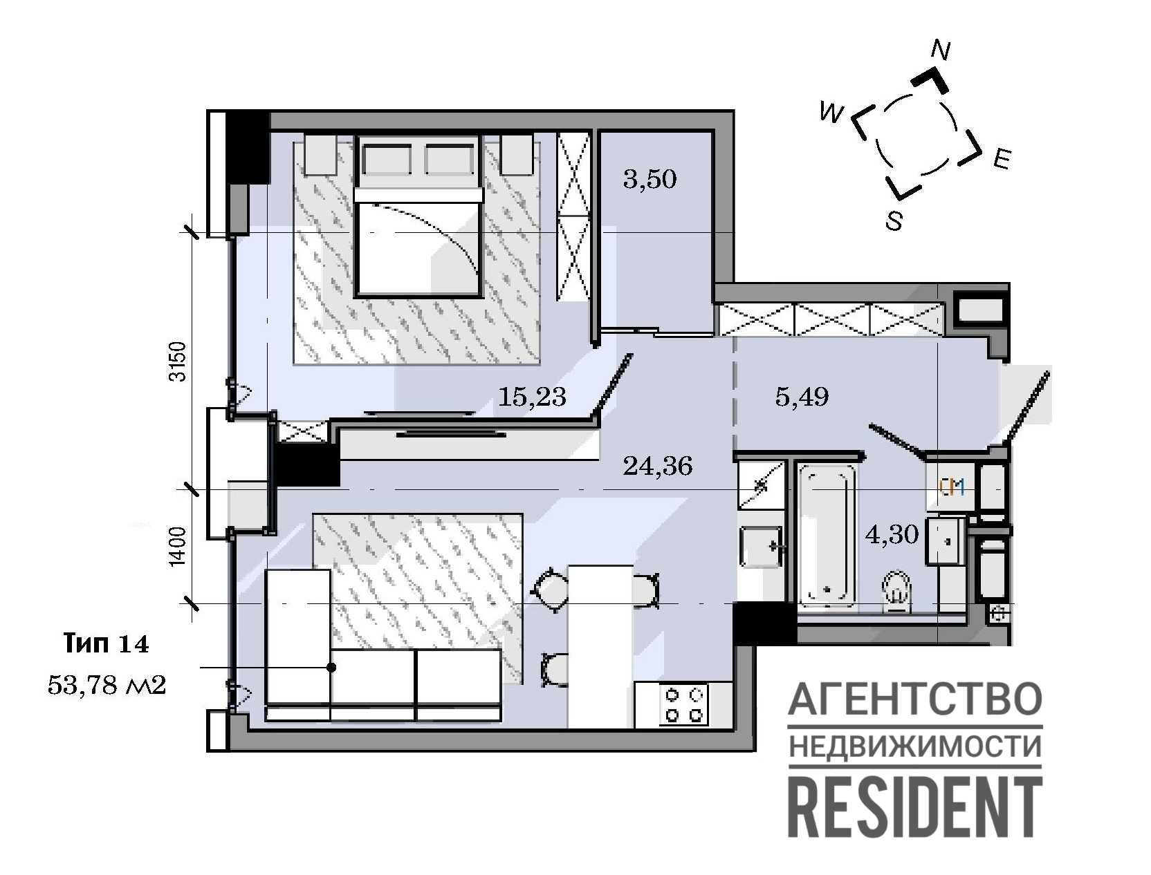 ЖК Маяк 55 м2. Башни Nebo Маршал Фестивальный Loft White К12 IQ House