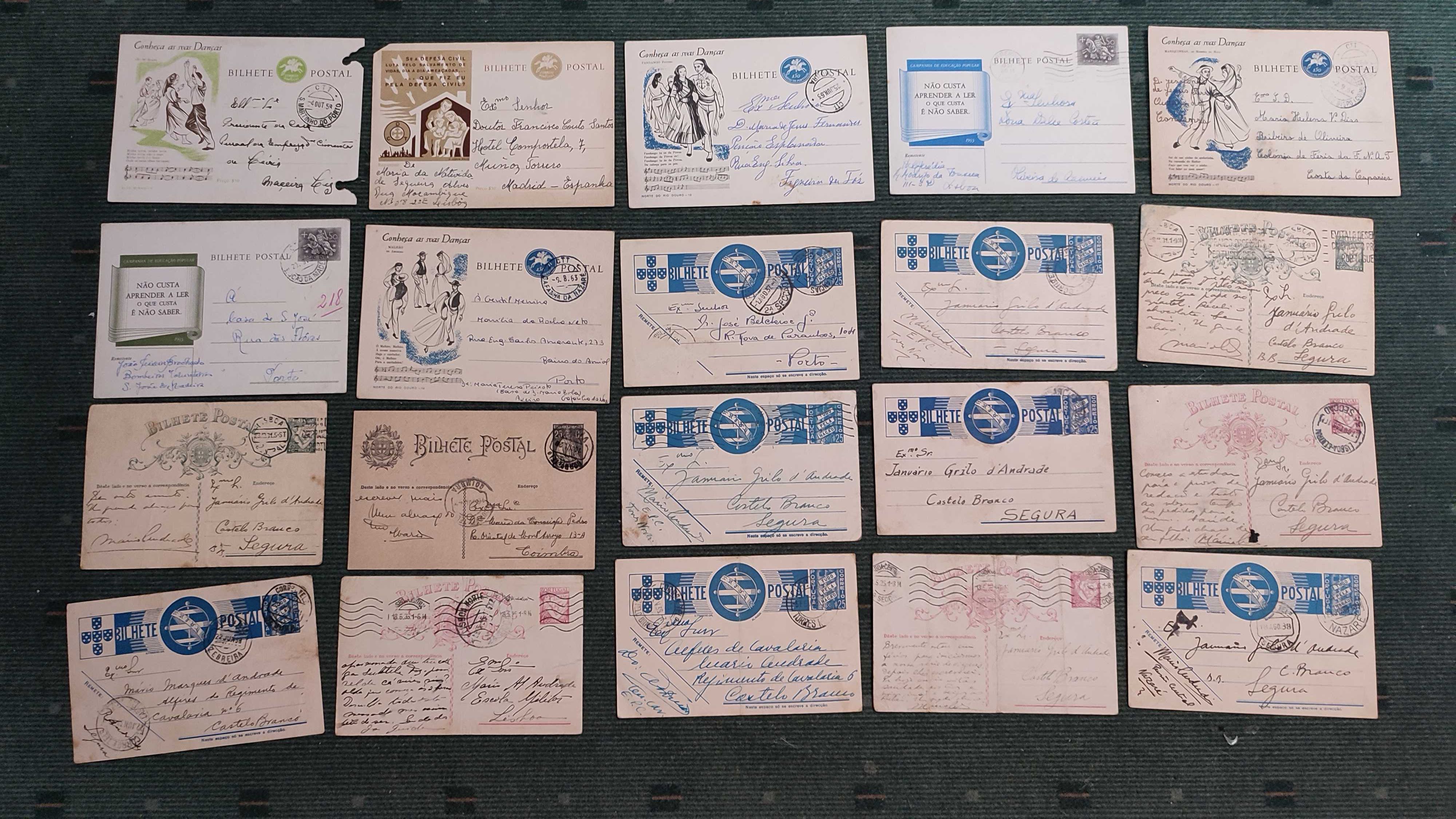 Lote 92 Bilhetes Postais antigos