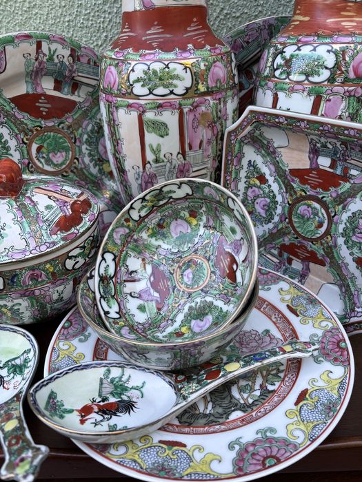 Taça antiga porcelana chinesa Mandarim