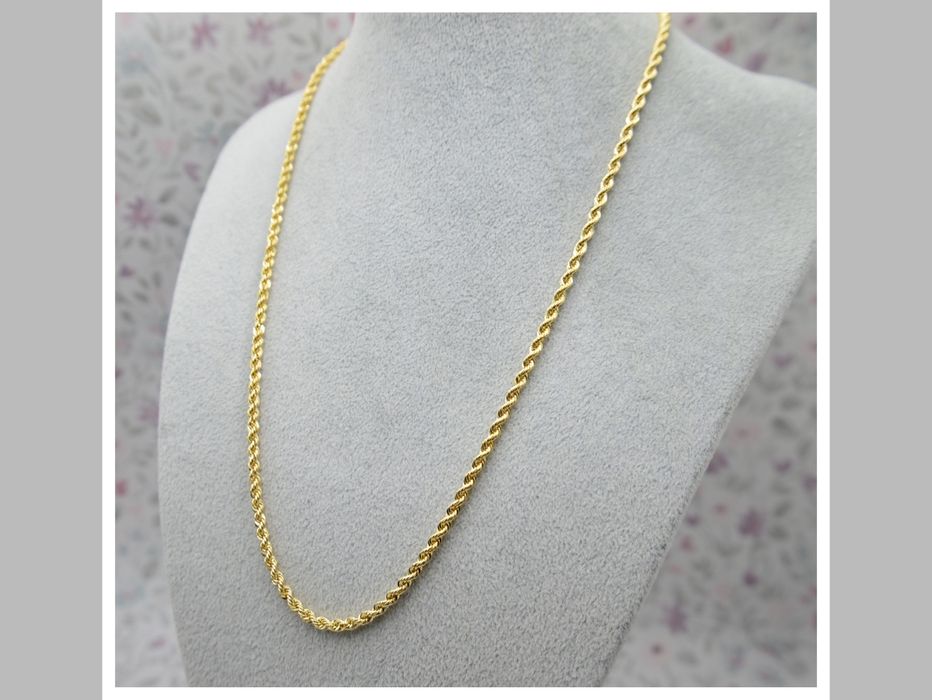 Nowy złoty łańcuszek Kordel 55cm 3mm zakręcony splot 6.76g