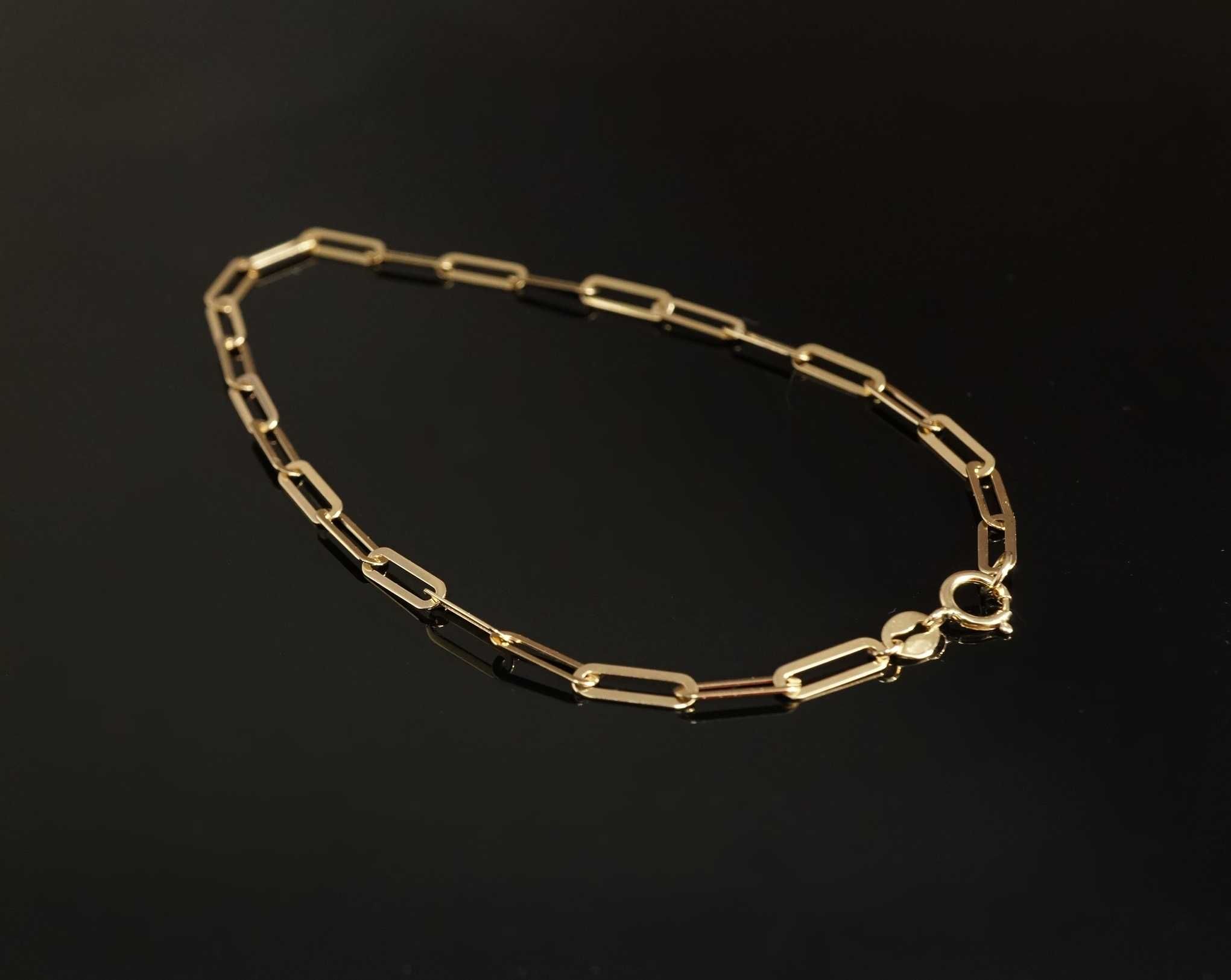 Złoto- 585 złota damska bransoletka splot ankier