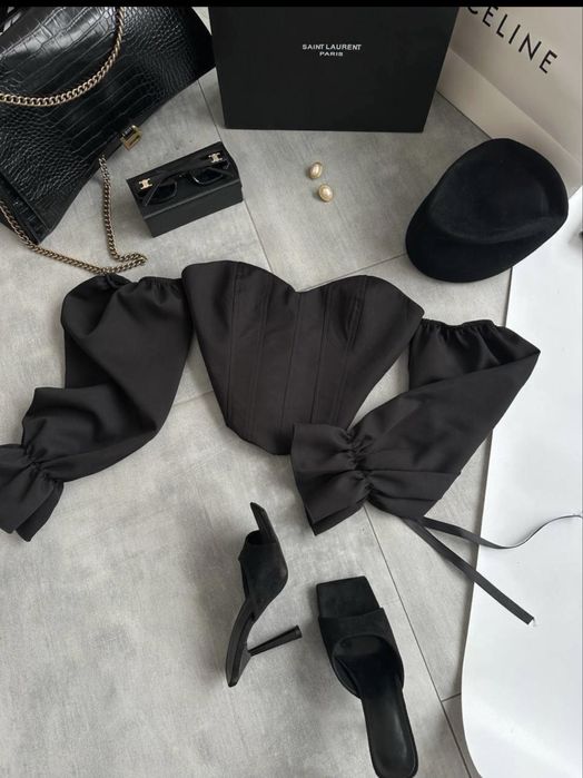 Блуза з рукавами,  корсет