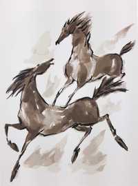 Cavalos por Oskar Lobo serigrafia