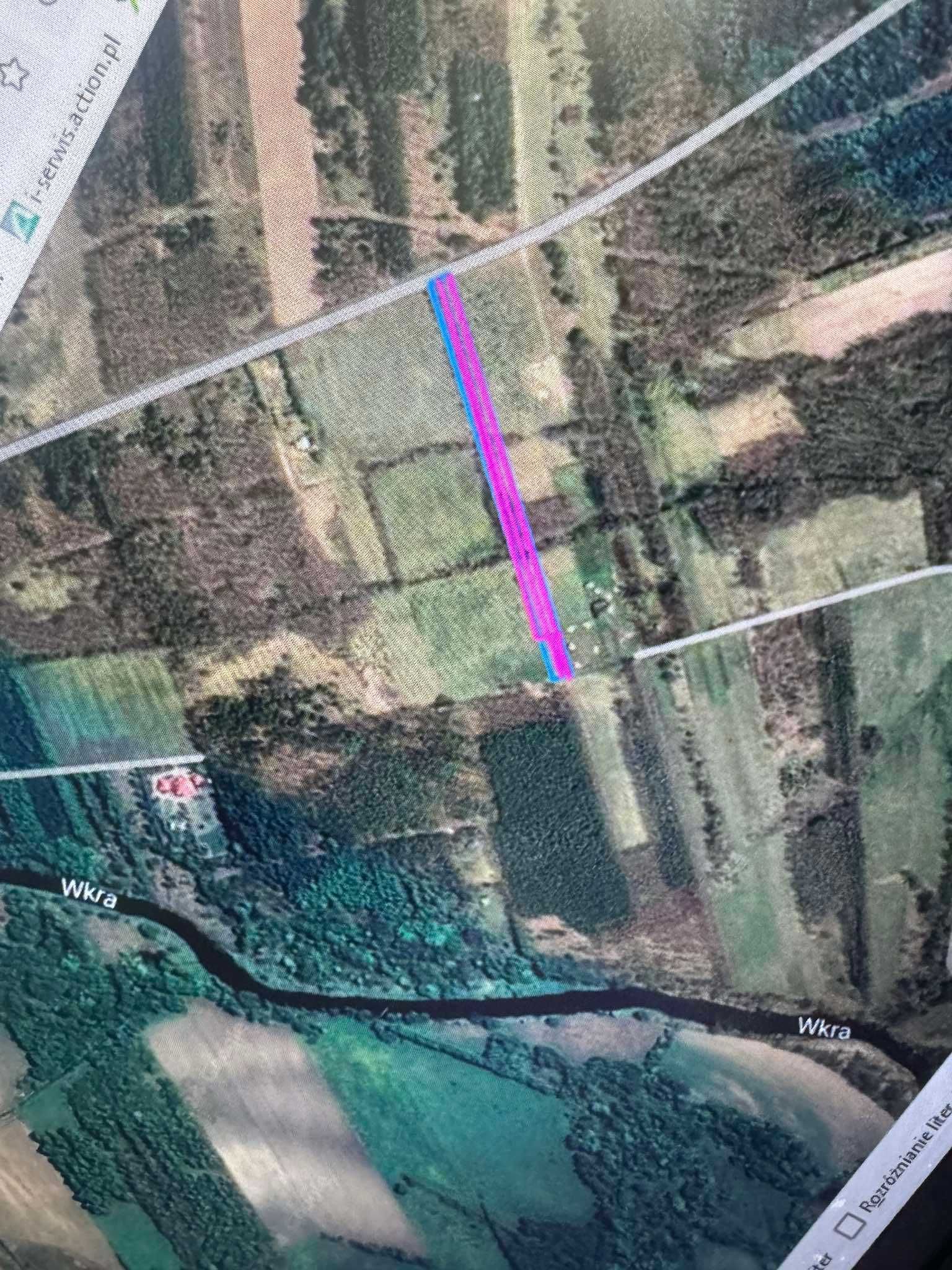 Działka blisko lasu i rzeki Malużyn