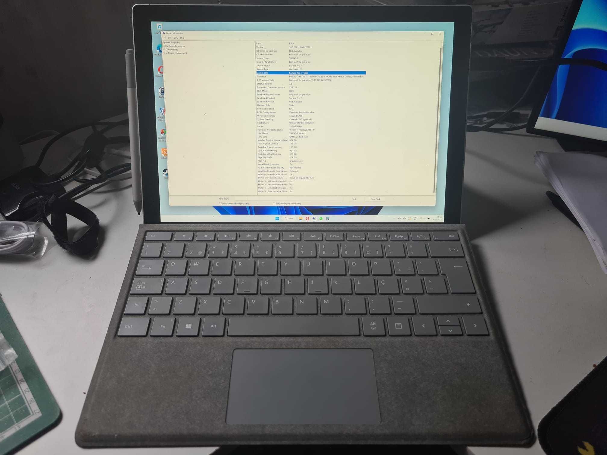 Surface Pro 7 - Teclado+Pen+Carregador extra