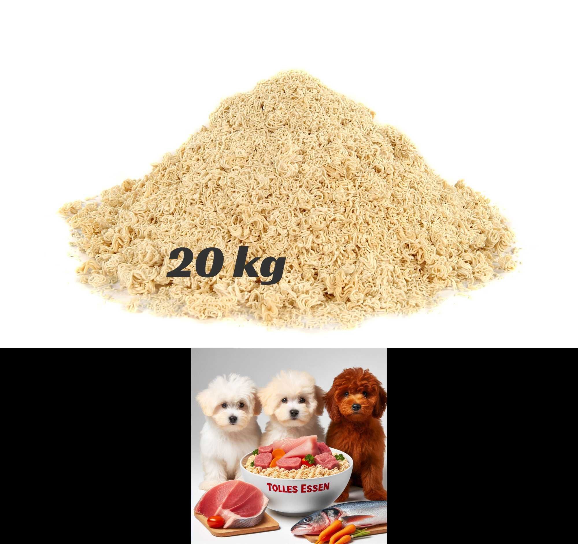20 kg CZYSTY Makaron Instant dla psa / błyskawiczny / BEZ DODATKÓW
