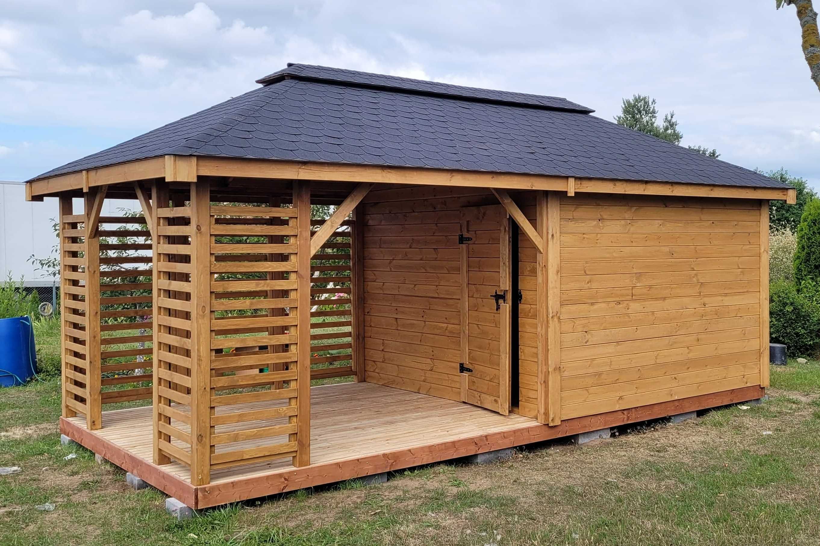 Domek z Altaną NOEMI Loft altanka wiata 6x3m DREWNOTRIK.PL