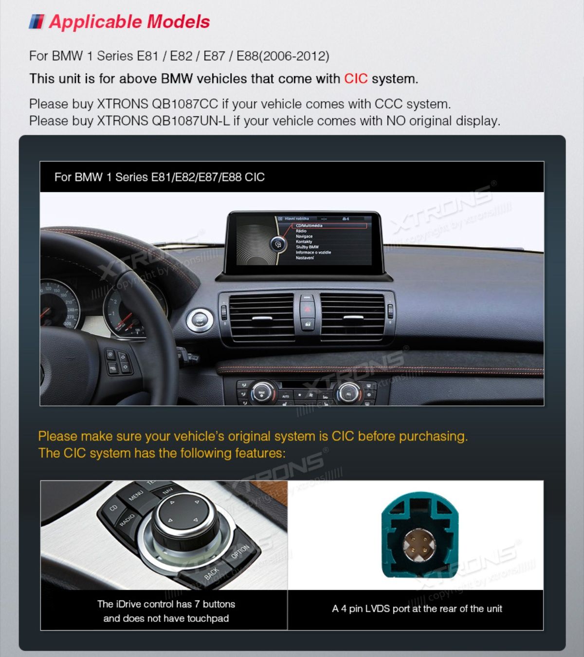 Auto Radio Android para BMW 1 Séries E81 E82 E87 E88