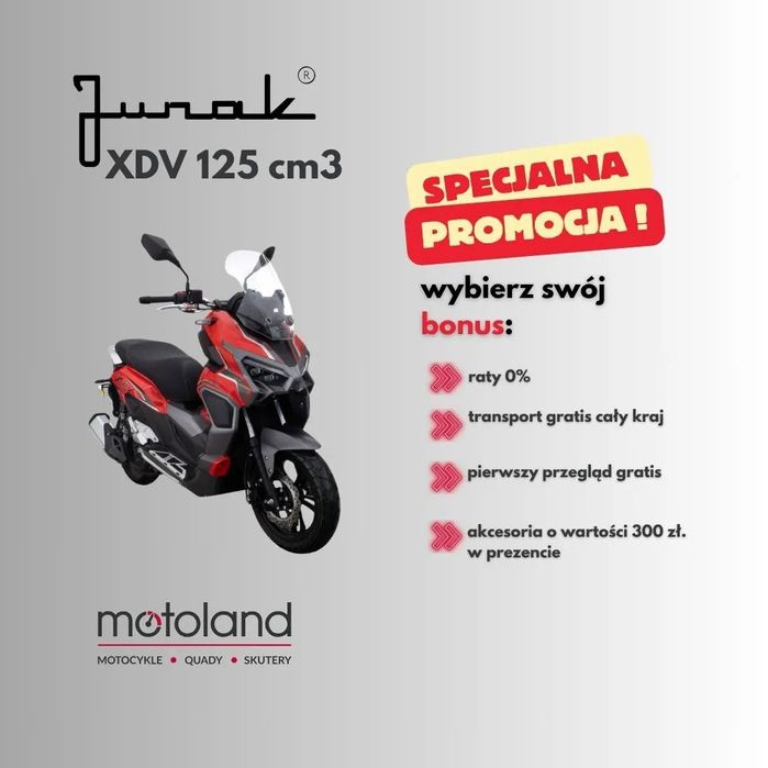 Junak  XDV CBS, miejski skuter na kat. B, chł. cieczą raty, transport! FV23%