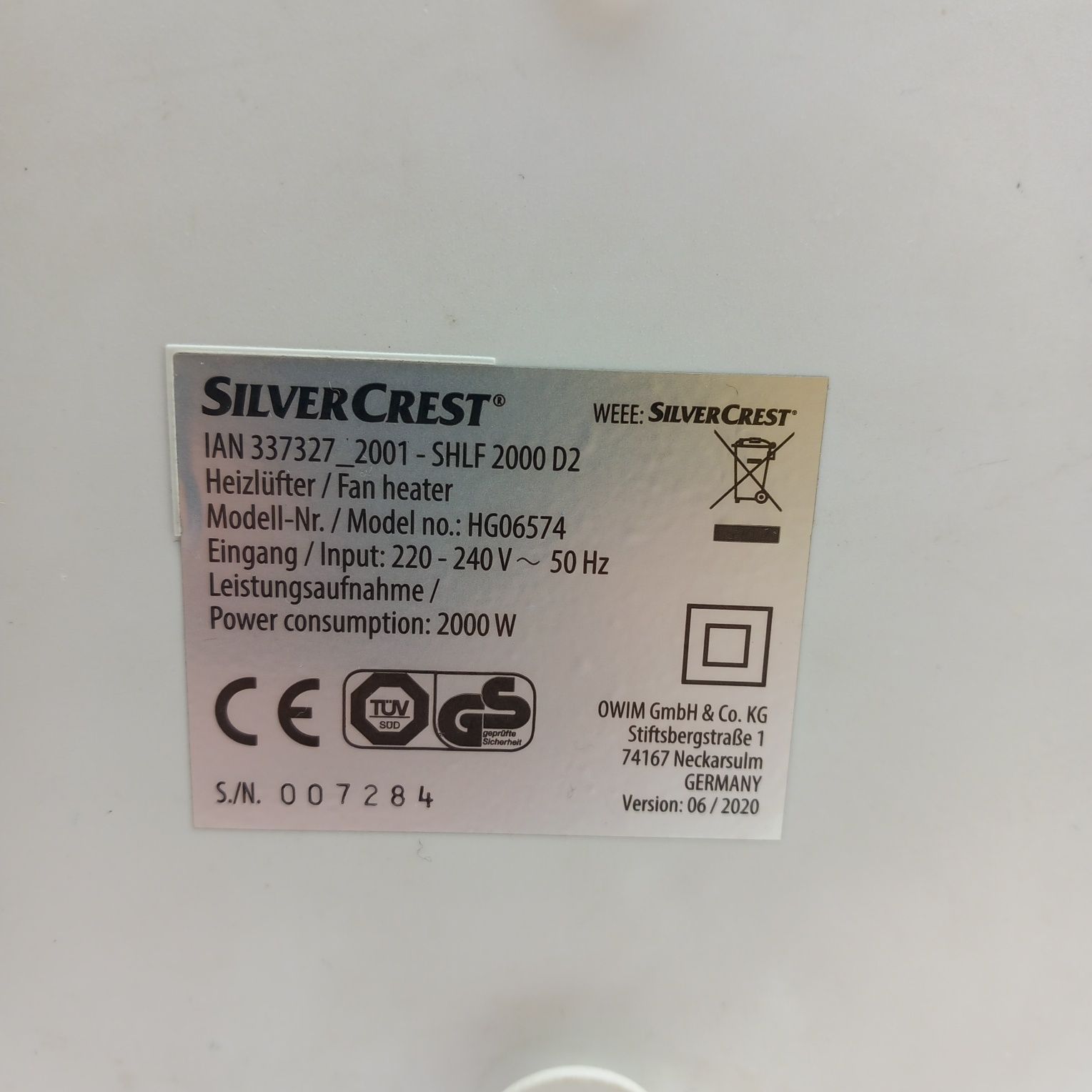 Termowentylator SilverCrest SHLF 200 D2