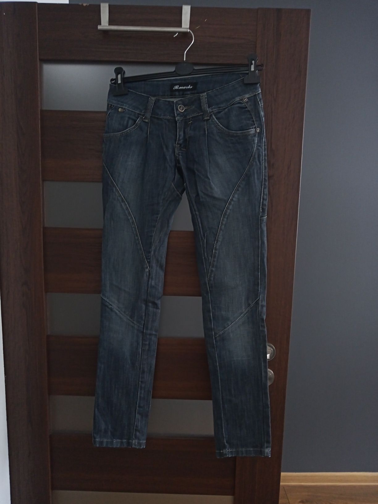 Spodnie damskie jeansy szerokie biodra M 38