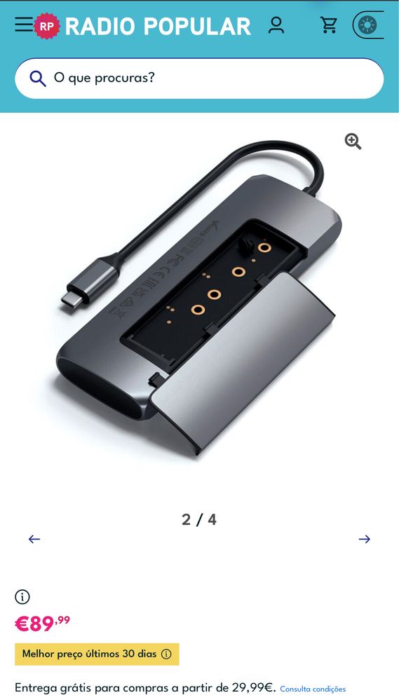 HUB ADAPTADOR SATECHI USB-C  c/porta SSD M.2 nvme novo fatura/garantia