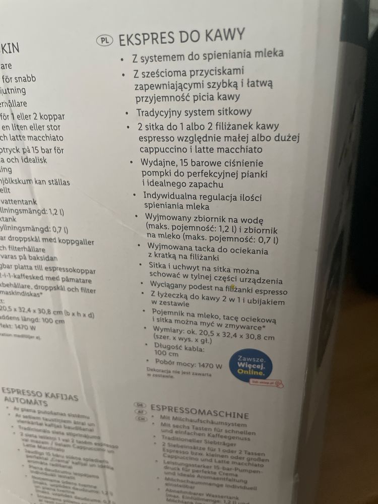 Ekspres kolbowy ze spirniaczem do mleka  silver  crest