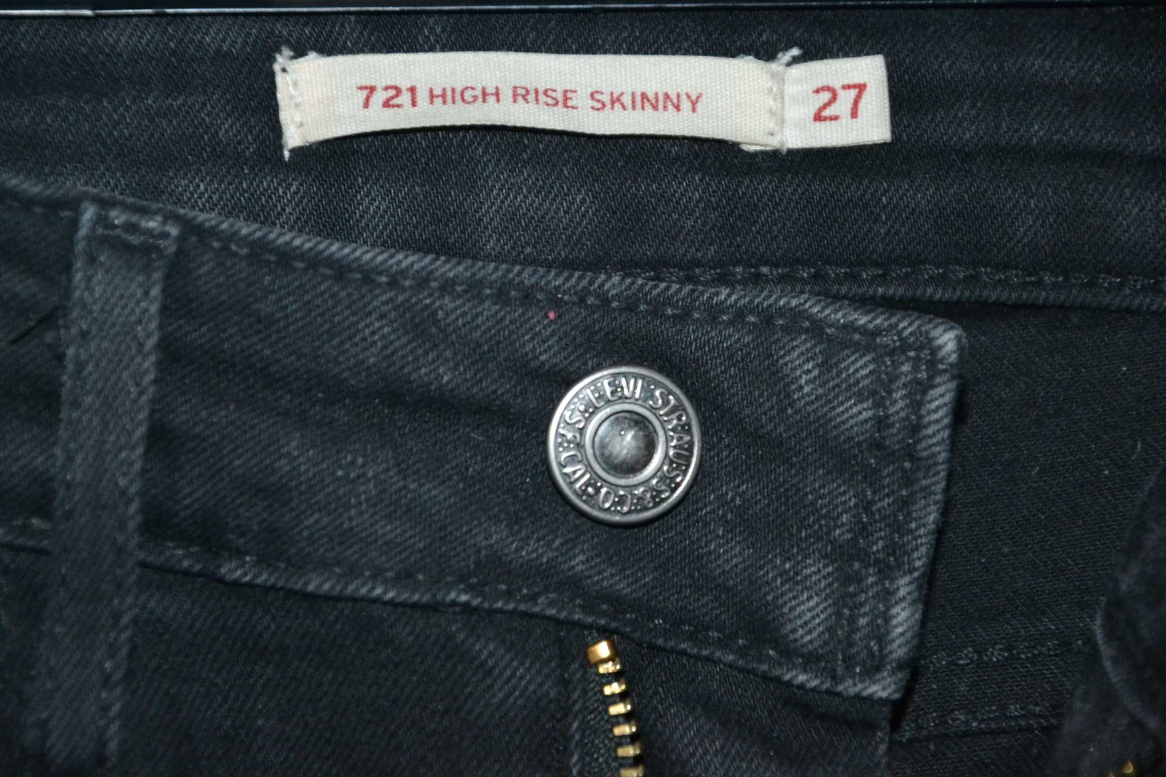 LEVIS 721 High Rise Skinny Jeans Spodnie Damskie W27 L32 Super Stan