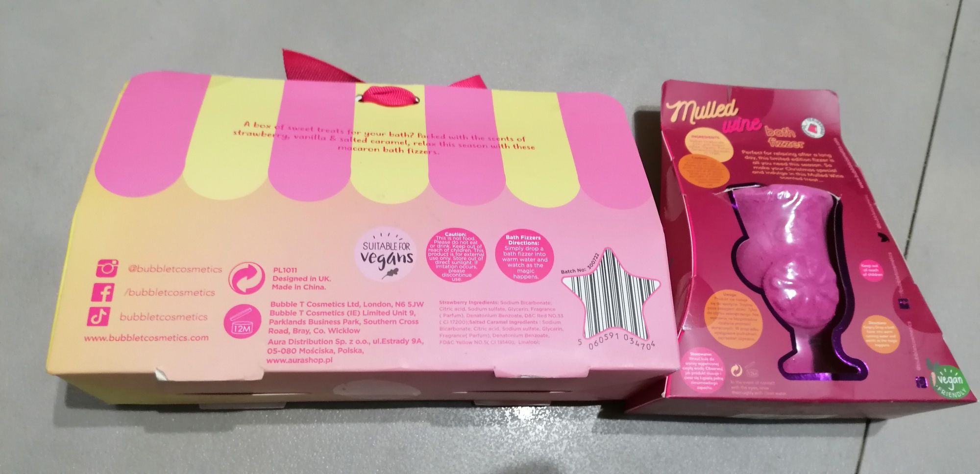 Zestaw kul  do kąpieli bubble T macarons i mulled nowy