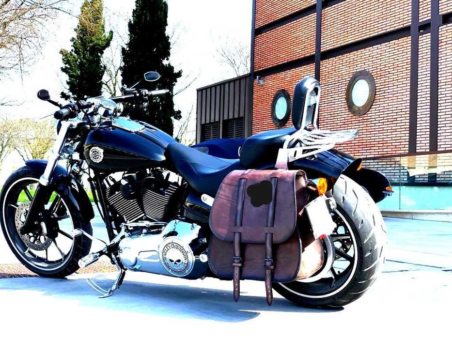 Alforge/mala artesanal em couro vintage.