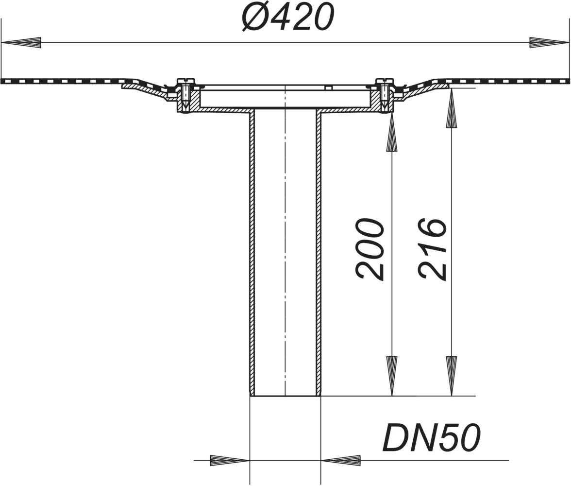 Dallmer korpus wpustu balkonowego 84 DALLBIT DN50MM 832122