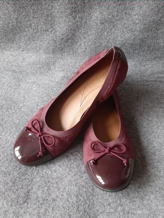 Туфли , балетки Clarks ecco, кожа, стелька 24 см