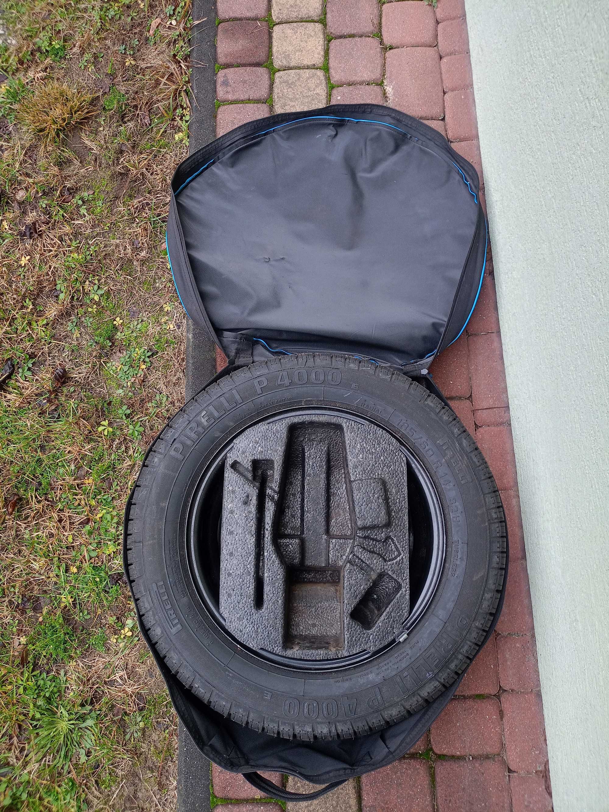 Felga 5Jx14H2 + opona 185/60 R14 (zestaw koło zapasowe + pokrowiec)