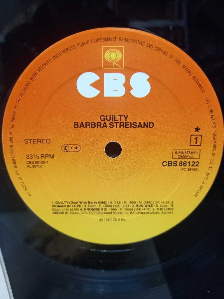 Barbra Streisand – Guilty, płyta winylowa