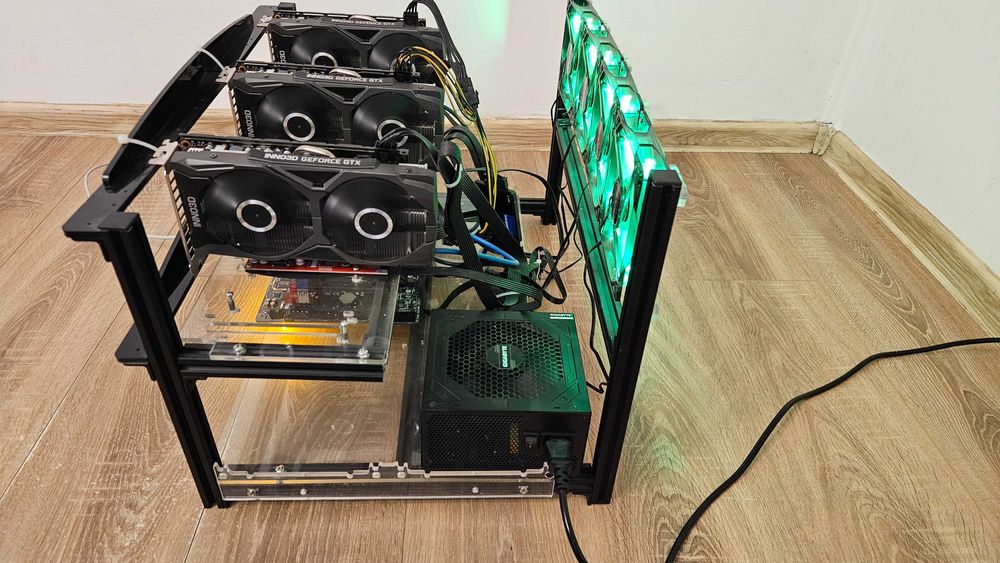 GTX 1660 Ti 6GB (3 szt.) + cała stacja miningowa
