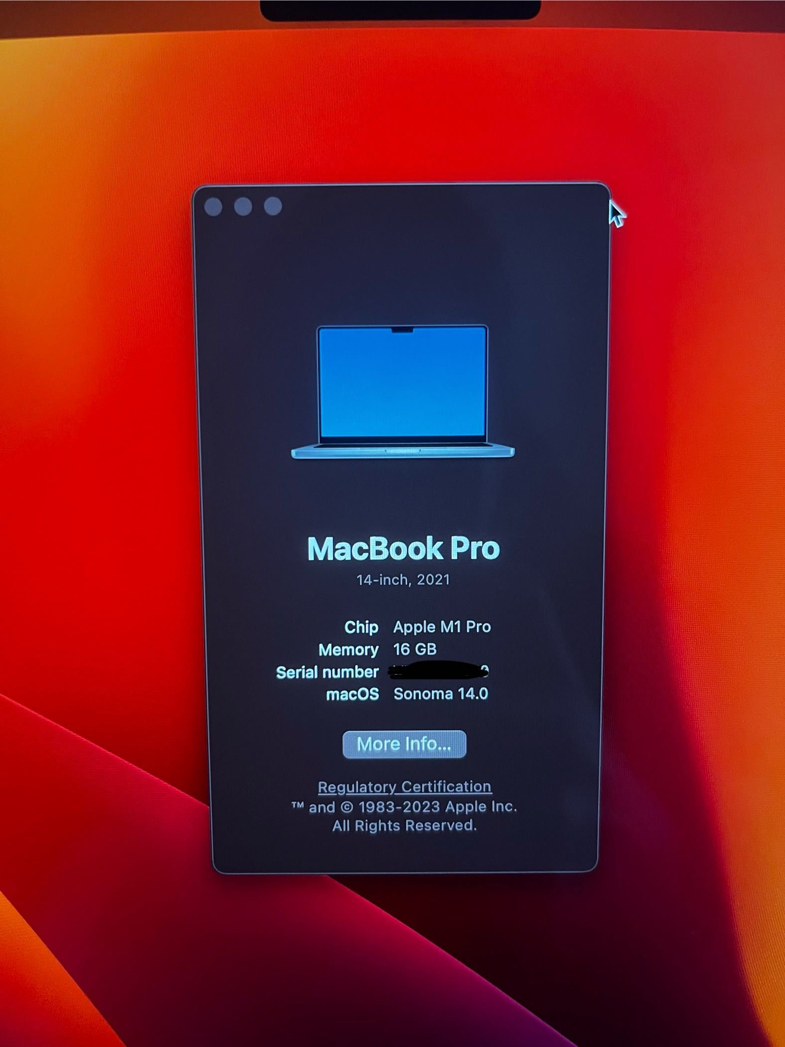 Apple MacBook Pro 14" M1 Pro - 16GB RAM - SSD 512GB