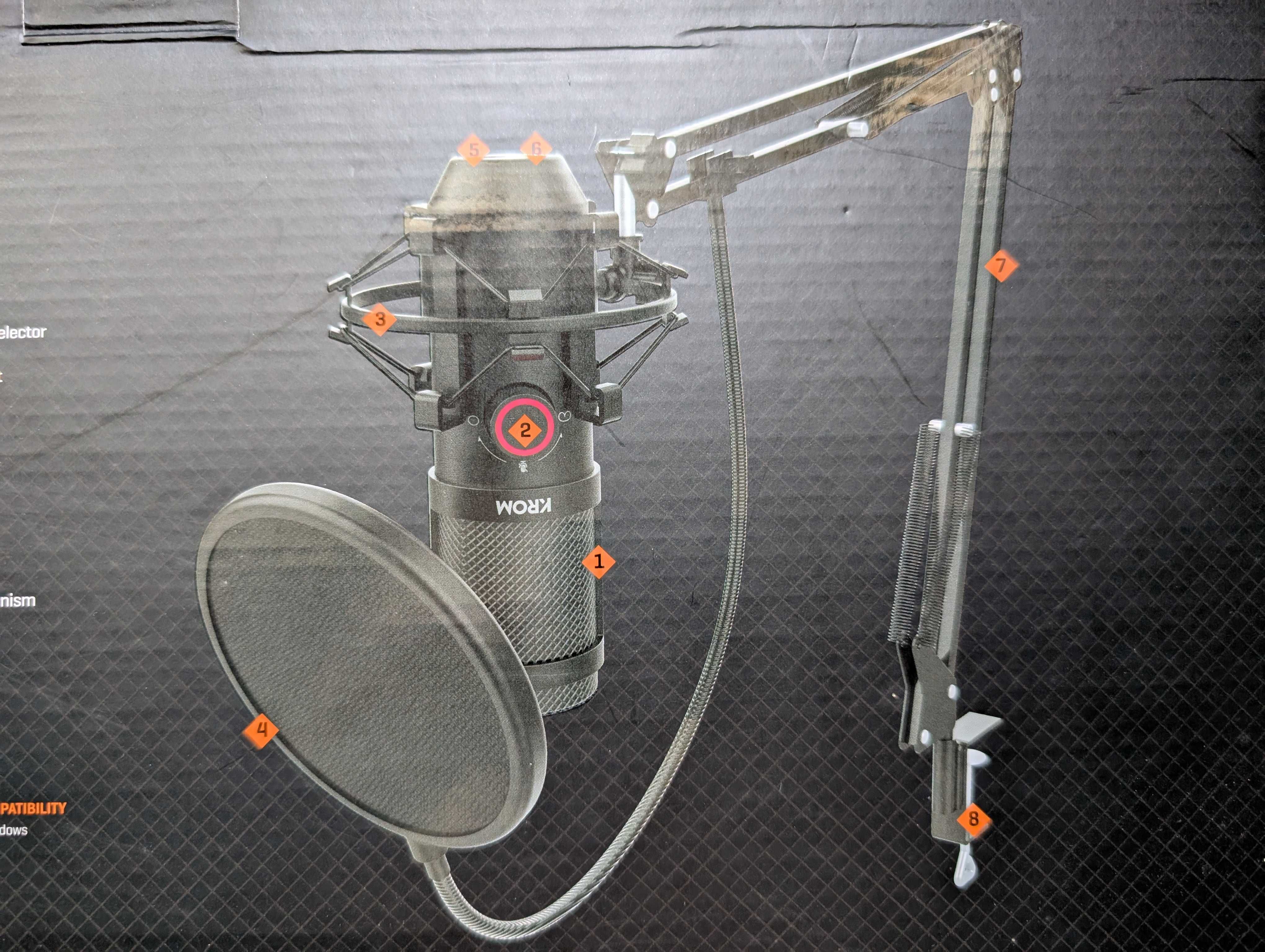 Microfone Krom Kapsule HQ Streaming — Como Novo, na Caixa