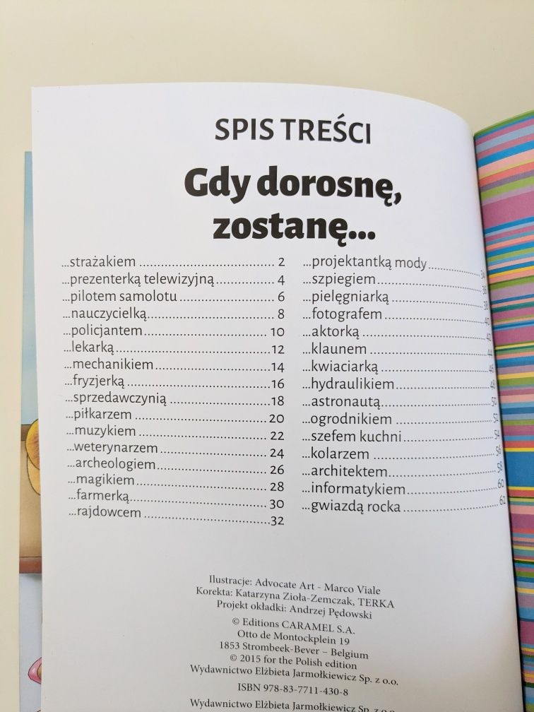 Książka dla dzieci Gdy dorosnę zostanę Elżbieta Jarmołkiewicz