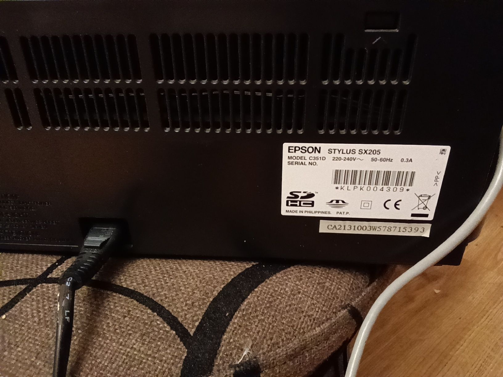 Prawdopodobnie uszkodzone urzadzenie wielofunkcyjne Epson Stylus  SX 2
