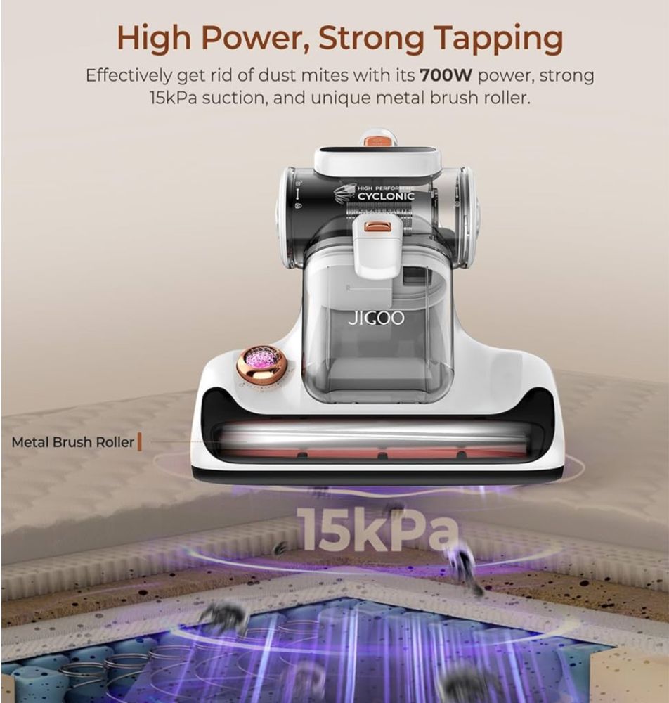 Aspirador Anti-ácaros JIGOO T600 UV e 700W