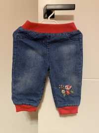 Spodnie jeansy z polarem r.80