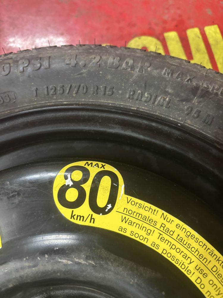 4x100 57,1 seat audi skoda kolo dojazdowe 3,5J15 ET40 125/70R15