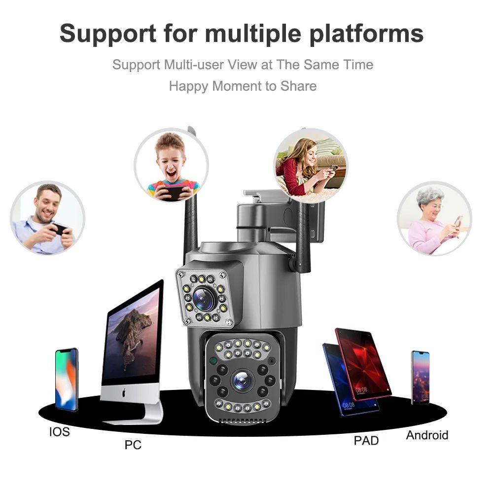 Podwójna kamera zewnętrzna obrotowa 12V PTZ 4MPX ZOOM WIFI ONVIF