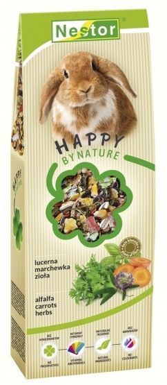 Zdrowa karma dla królików z lucerną, marchewką i ziołami Nestor 700ml