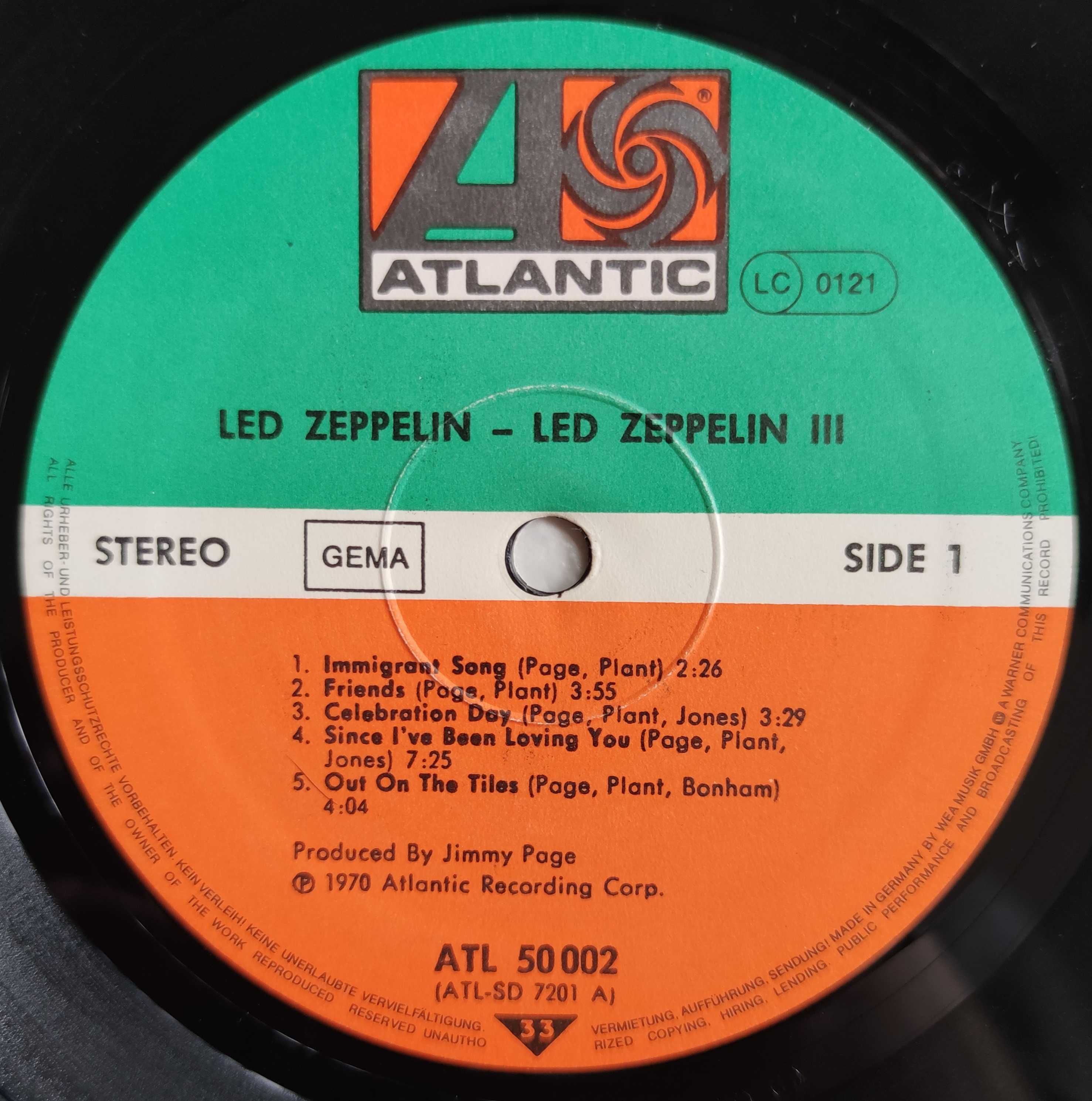 Led Zeppelin III. LP. VG++. Germany.