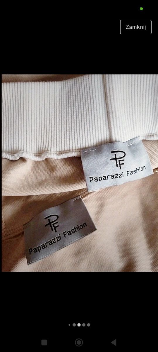 Przepiękny dresowy komplet Papparazi spodnie i długa bluza płaszcz nie