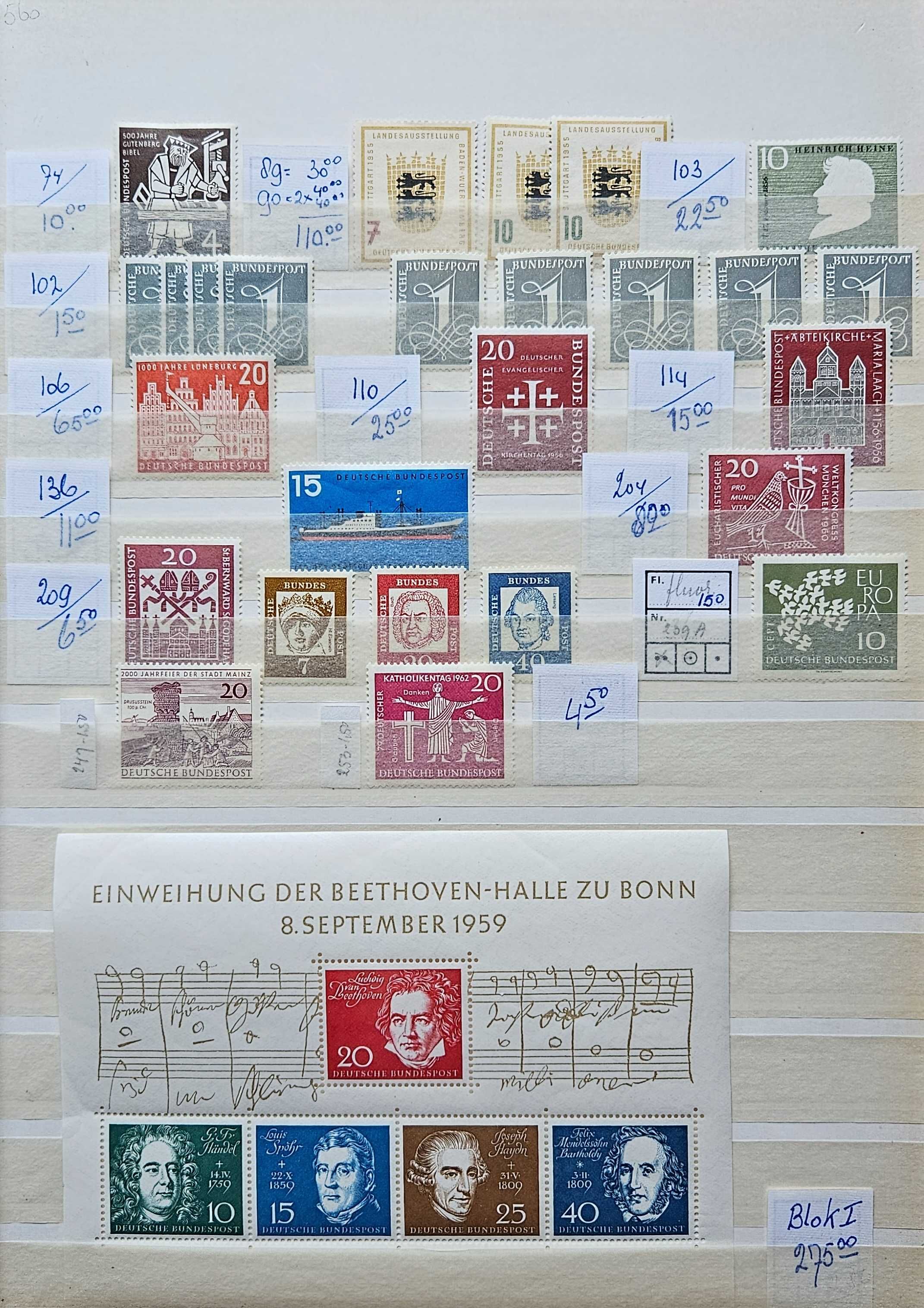 Klaser ze Znaczkami Niemcy dr brd ddr Berlin Deutsche Bundespost