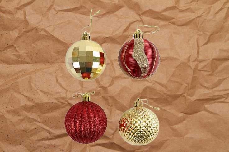 Набір ялинкових прикрас 24 шт кульки на ялинку  не б'ються