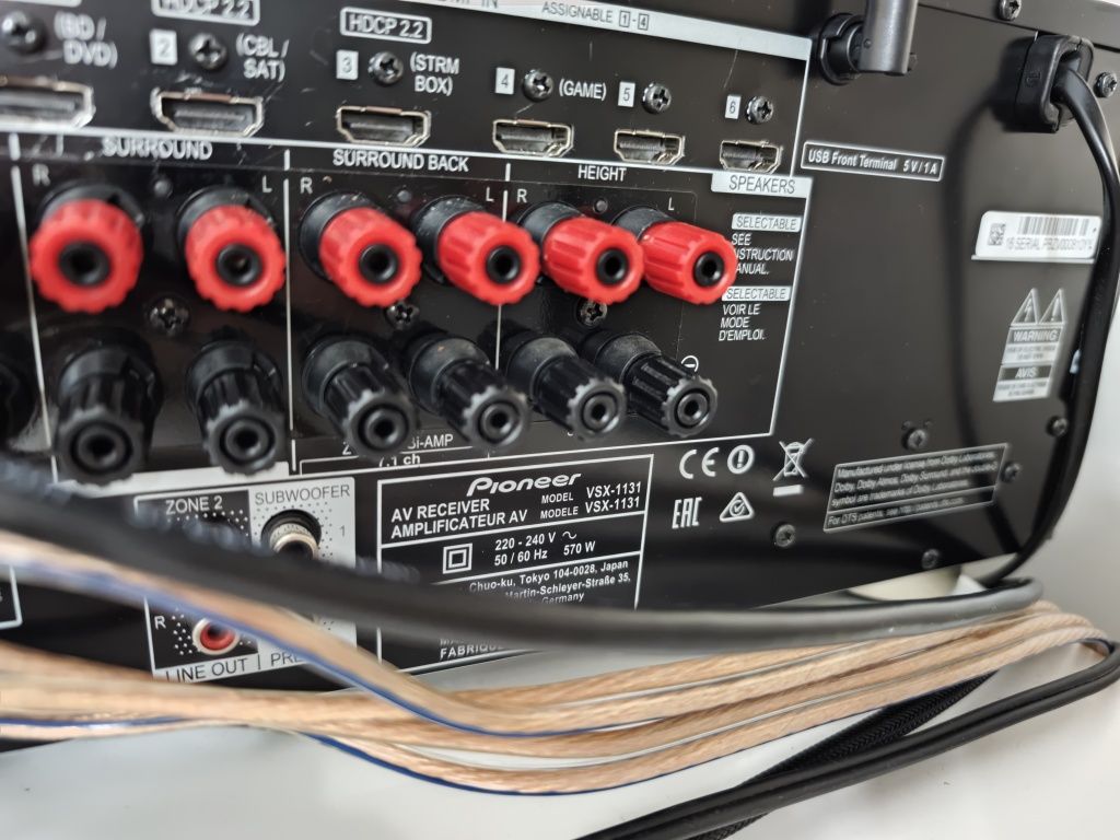 Amplituner Pioneer VSX-1131 7.2 4K Wi-Fi Spotify Tidal Internet Radio