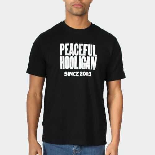 Peaceful Hooligan / LETTER PRESS T-SHIRT BLACK/ Medium