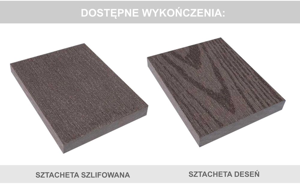 Sztacheta / sztachety kompozytowe WPC dąb brąz, na wymiar, gwarancja