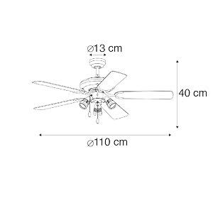 Lampa sufitowa z wentylatorem Qazqa