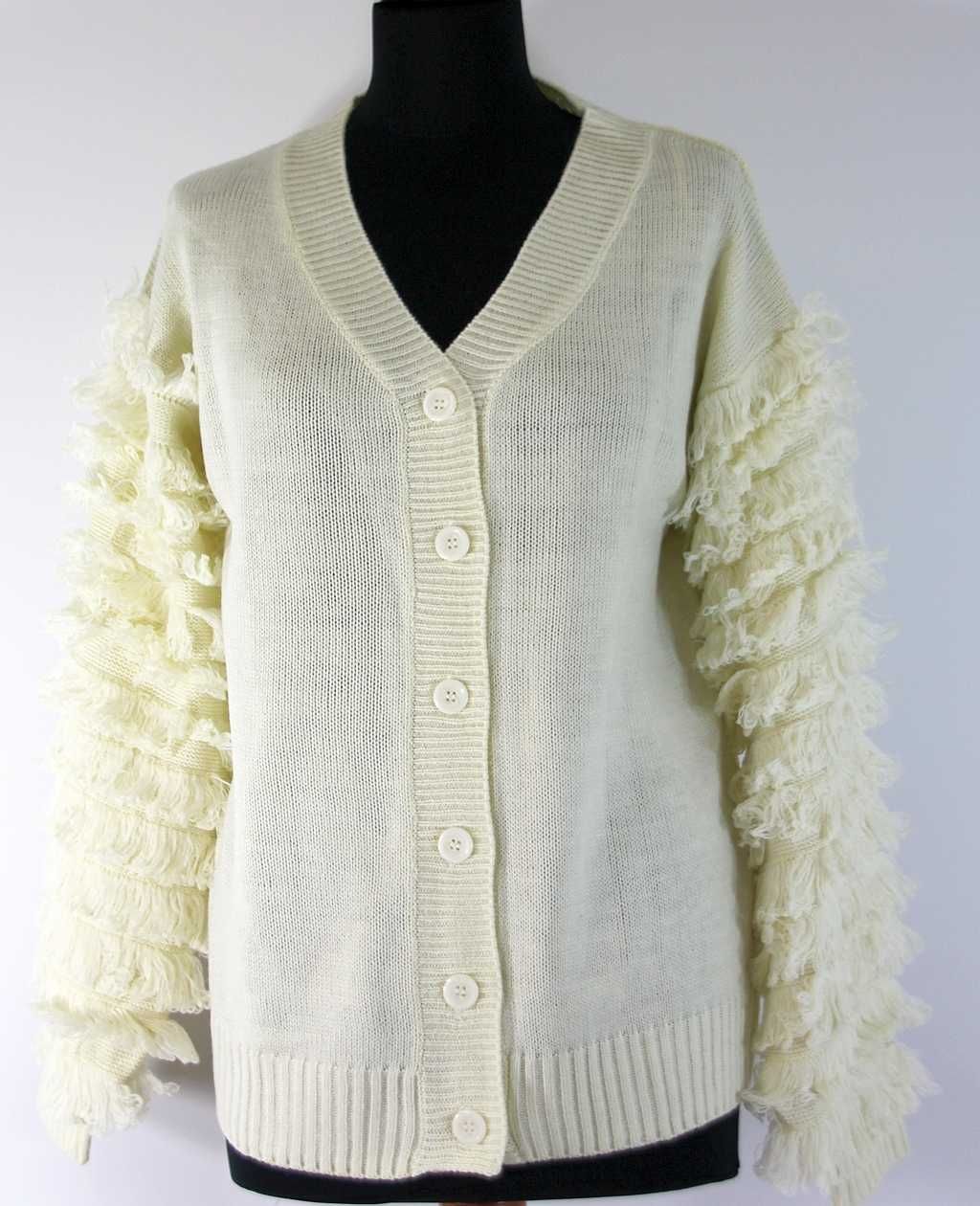 Sweter naturalna biel rozpinany Rozmiar 38/40