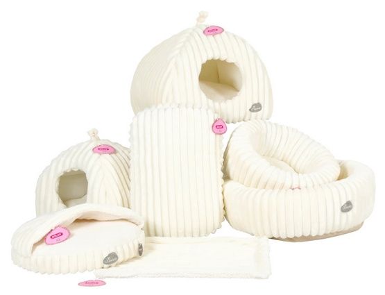 Grube półotwarte legowisko dla psa lub kota 45x45x28cm - Naomi Beżowe