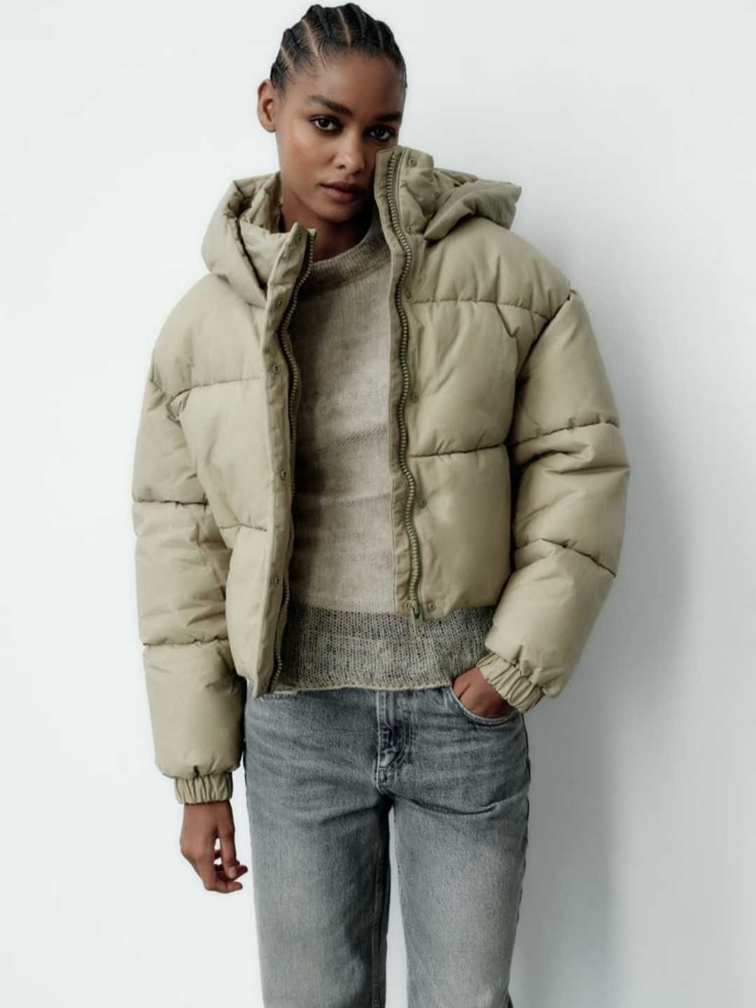 S-M Zara Куртка пуффер оверсайз зимняя демисезонная новая коллекция