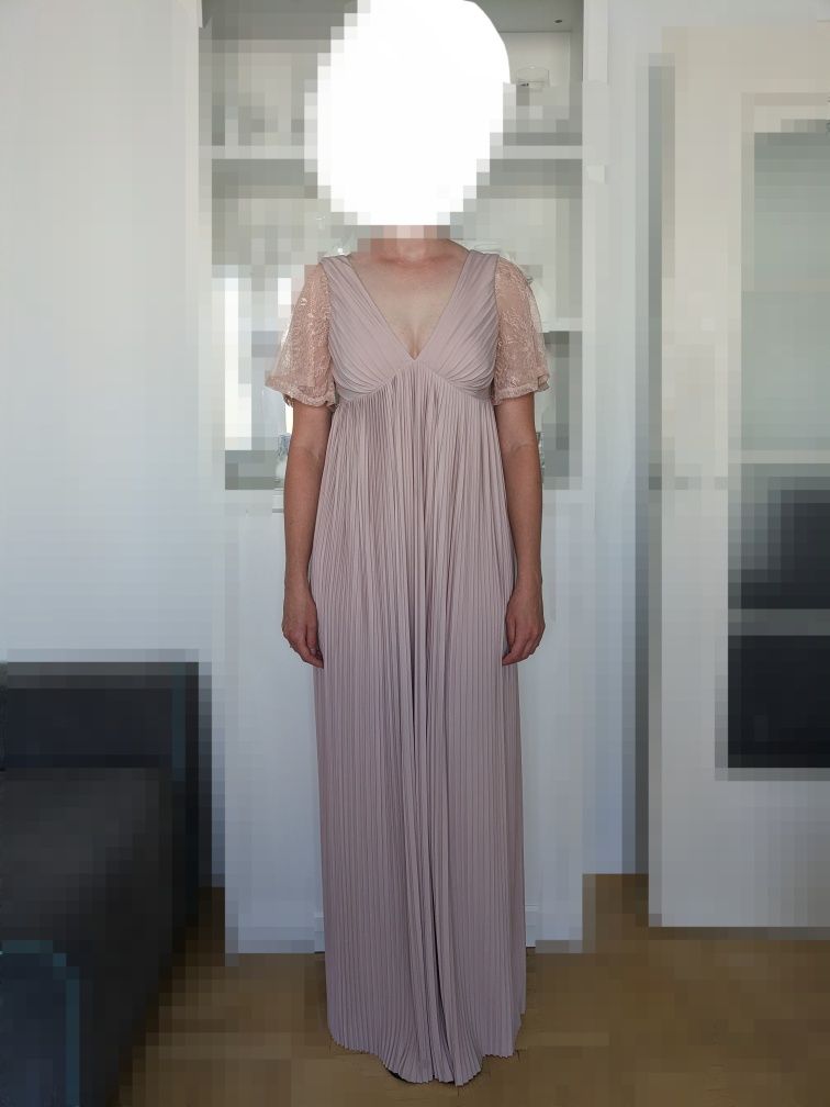 Sukienka ASOS Design 36 plisowana ślub wesele druhna świadkowa ciążowa