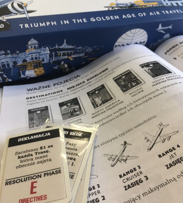 PanAm naklejki z polskim tłumaczeniem na karty dyrektyw.