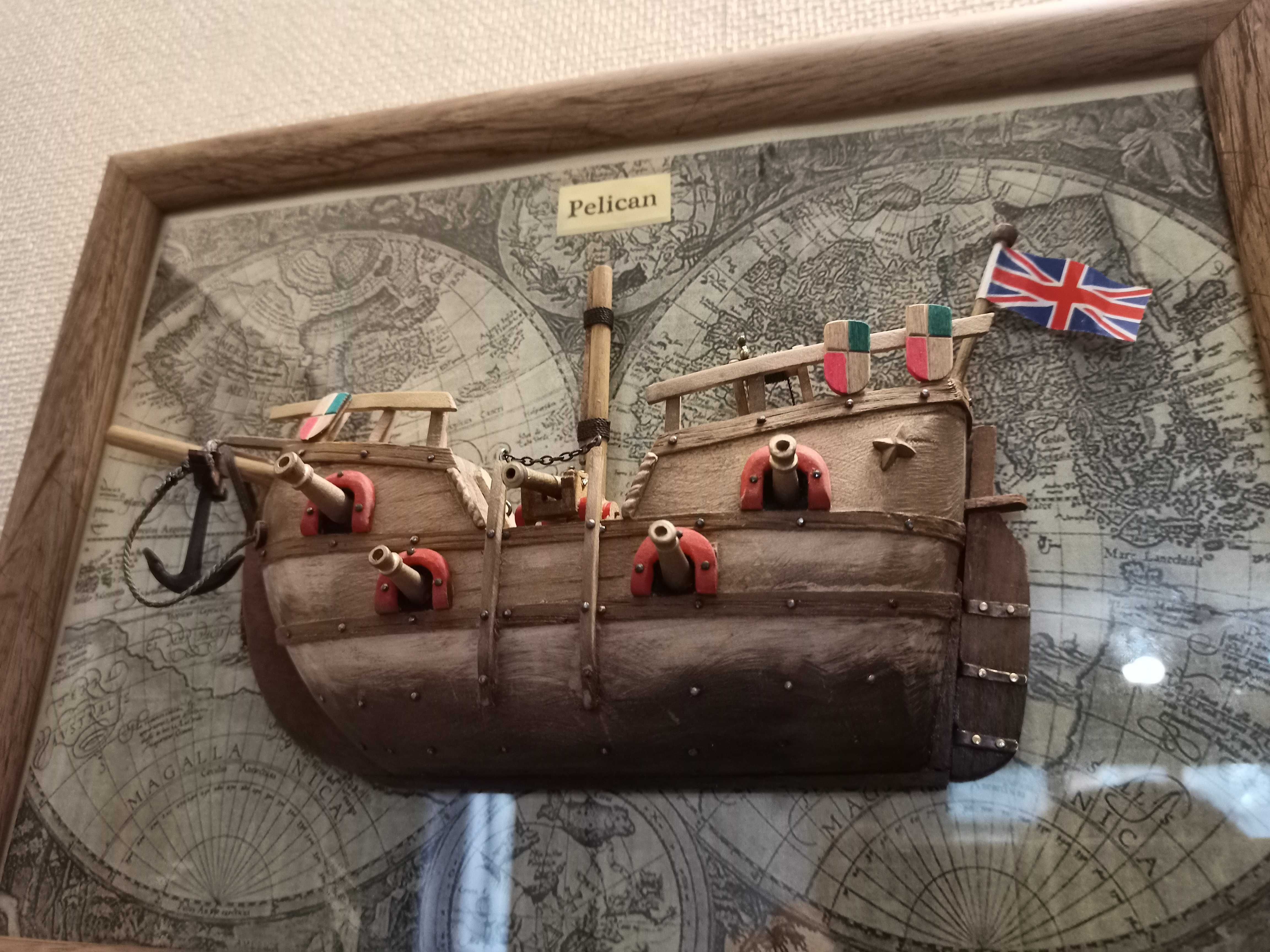 Деревянная полумодель парусника на стену – HMS "Pelican"