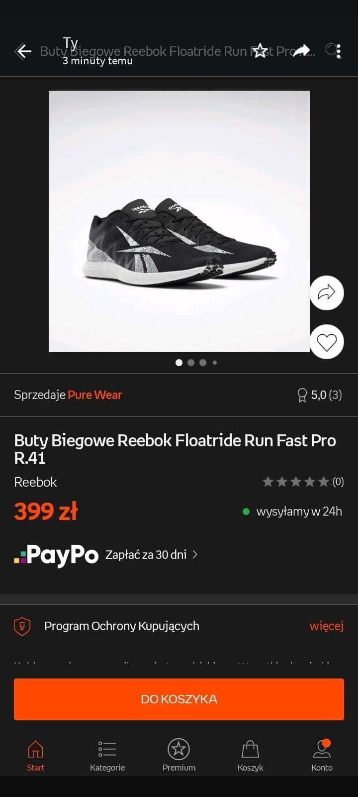 Buty biegowe Reebok floatride run fast pro R41 ultra lekie